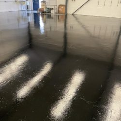 Subfloor preparation in a commercial warehouse in Consett