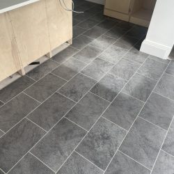 Grey LVT tile effect flooring by MAD Flooring Solutions in Durham