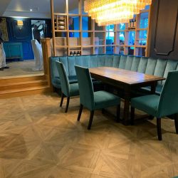 Modern restaurant fitted with LVT tile floor