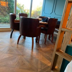 Geometric wood effect LVT floor in Consett